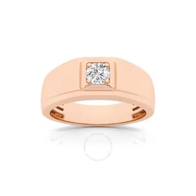 Brilliant Diamond 0.25 Carat Round Cut Solitaire Lab Grown Diamond | Men's Engagement Ring |14k Rose