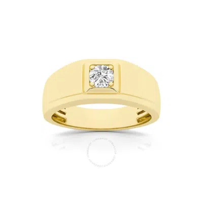 Brilliant Diamond 0.25 Carat Round Cut Solitaire Lab Grown Diamond | Men's Engagement Ring |14k Yell