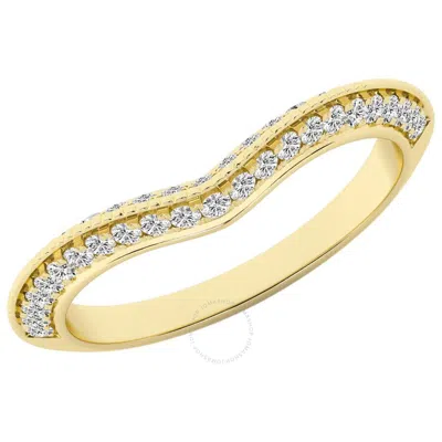 Brilliant Diamond 0.34 Carat 14k Yellow Gold Contour Diamond Ring For Women  Lab Grown Diamond  Wedd