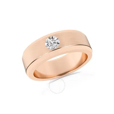 Brilliant Diamond 0.50 Carat 14k Rose Gold Men's Ring Round Cut Solitaire Lab Grown Diamond  Engagem