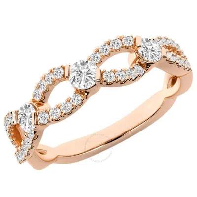 Brilliant Diamond 0.50 Carat 14k Rose Gold Stackable Diamond Ring For Women  Lab Grown Diamond  Wedd
