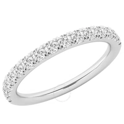 Brilliant Diamond 0.50 Carat 14k White Gold French Pave Diamond Ring For Women  Lab Grown Diamond  W