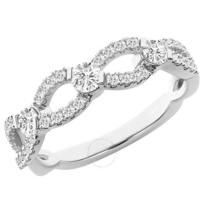 Brilliant Diamond 0.50 Carat 14k White Gold Stackable Diamond Ring For Women  Lab Grown Diamond  Wed
