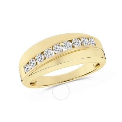 Brilliant Diamond 0.50 Carat 14k Yellow Gold Solitare Ring For Men  Round Lab Grown Diamond  9-stone