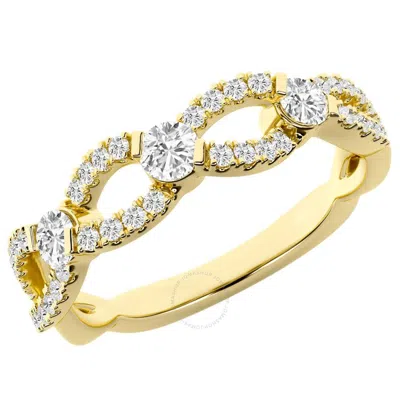 Brilliant Diamond 0.50 Carat 14k Yellow Gold Stackable Diamond Ring For Women  Lab Grown Diamond  We
