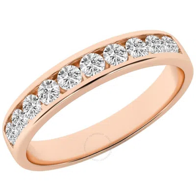 Brilliant Diamond 0.50 Carat Lab Grown Diamond Wedding Anniversary Band For Women  10 Stone Stackabl In Pink