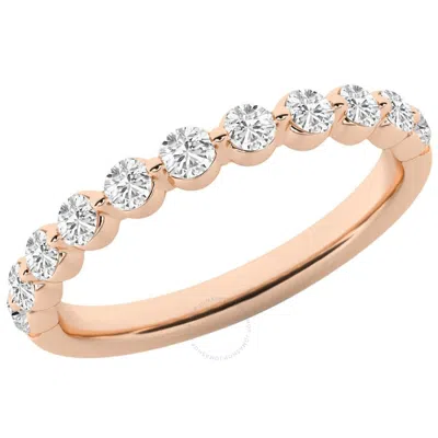 Brilliant Diamond 0.50 Carat Lab Grown Diamond Wedding Anniversary Band For Women  11 Stone Stackabl In Pink