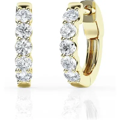 Brilliant Diamond 0.50 Carat Round Lab Grown Diamond Huggie Hoop Earrings In ["yellow","gold Tone"]