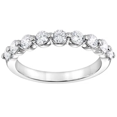 Brilliant Diamond 0.70 Carat 14k White Gold Round Cut Lab Grown Diamond Hald Eternity Band For Women