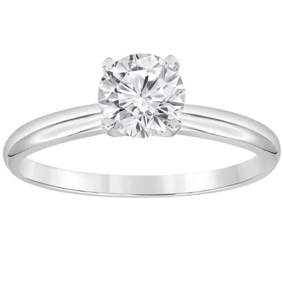 Brilliant Diamond 0.75 Carat 14k White Gold Round Cut Lab Grown Diamond Solitaire Ring For Women -co