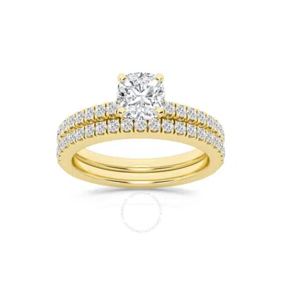 Brilliant Diamond 1 1/2 Carat Cushion Diamond Engagement Ring Bridal Set For Women | Lab Grown Diamo