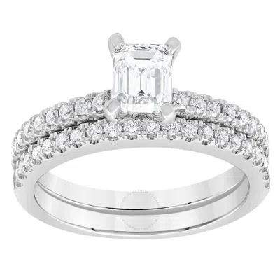 Brilliant Diamond 1 1/2 Carat Emerald Diamond Engagement Ring Bridal Set For Women | Lab Grown Diamo