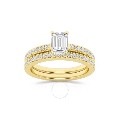 Brilliant Diamond 1 1/2 Carat Emerald Diamond Engagement Ring Bridal Set For Women | Lab Grown Diamo