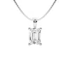 Brilliant Diamond 1 1/2 Carat Emerald Lab Grown Diamond Solitaire Pendant In 14k White Gold In White