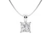 Brilliant Diamond 1 1/2 Carat Princess Lab Grown Diamond Solitaire Pendant In 14k White Gold In White