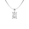 Brilliant Diamond 1 Carat Emerald Lab Grown Diamond Solitaire Pendant In 14k White Gold In White