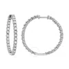 Brilliant Diamond 1 Carat Round Cut Lab Grown Diamond Hoop Earrings For Women | Sterling Silver With