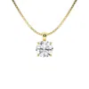 Brilliant Diamond 1 Carat Round Lab Grown Diamond Solitaire Pendant In 14k Yellow Gold In Yellow