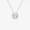 BRILLIANT DIAMOND BRILLIANT DIAMOND 1.00 CTTW 14KT ROSE GOLD BEZEL SETTING CUSHION-CUT LAB GROWN DIAMOND PENDANT NECKL