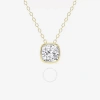 BRILLIANT DIAMOND BRILLIANT DIAMOND 1.00 CTTW 14KT YELLOW GOLD BEZEL SETTING CUSHION-CUT LAB GROWN DIAMOND PENDANT NEC