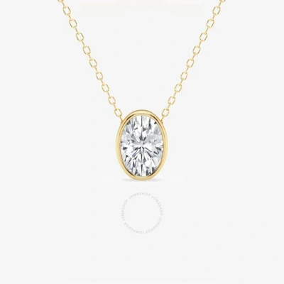 Brilliant Diamond 1.00 Cttw 14kt Yellow Gold Bezel Setting Oval-cut Lab Grown Diamond Pendant Neckla In White