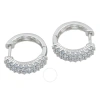 Brilliant Diamond 1.00 Cttw Multi-row Round-cut Lab Grown Diamond Hoop Earrings For Women In 14kt Wh In White