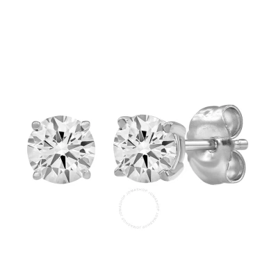 Brilliant Diamond 1.50 Carat Prong Set 14k White Gold Round-cut Lab Grown Diamond Stud Earring (j
