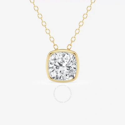 Brilliant Diamond 1.50 Cttw 14kt Yellow Gold Bezel Setting Cushion-cut Lab Grown Diamond Pendant Nec In White