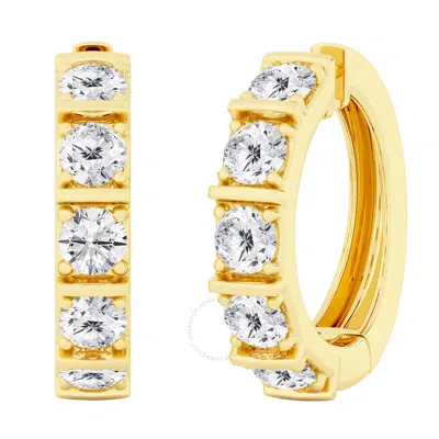 Brilliant Diamond 10 Carat Lab Grown Diamond Earrings For Women 14k Yellow Gold Huggie Hoop Earrings
