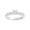 Brilliant Diamond 1.00 Carat Cushion & Round Cut Lab Grown Diamond Side Stone Engagement Ring (f-g