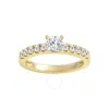 Brilliant Diamond 1.00 Carat Cushion & Round Cut Lab Grown Diamond Side Stone Engagement Ring (f-g
