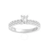 Brilliant Diamond 1.00 Carat Emerald & Round Cut Lab Grown Diamond Side Stone Engagement Ring (f-g