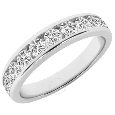 Brilliant Diamond 1.00 Carat Lab Grown Diamond Wedding Anniversary Band For Women  10 Stone Stackabl In White
