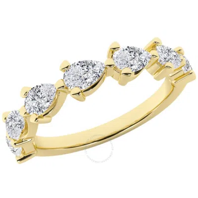 Brilliant Diamond 1.00 Carat Lab Grown Diamond Wedding Anniversary Band For Women  7 Stone Stackable In Yellow