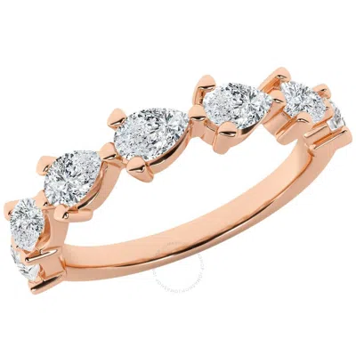 Brilliant Diamond 1.00 Carat Lab Grown Diamond Wedding Anniversary Band For Women  7 Stone Stackable In Pink