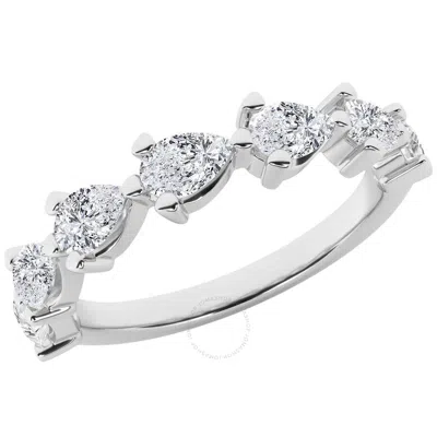 Brilliant Diamond 1.00 Carat Lab Grown Diamond Wedding Anniversary Band For Women  7 Stone Stackable In White