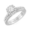 Brilliant Diamond 1.00 Carat Lab Grown Round Cut Diamond Halo Wedding Engagement Ring Set (f-g