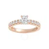 Brilliant Diamond 1.00 Carat Oval & Round Cut Lab Grown Diamond Side Stone Engagement Ring (f-g
