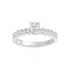 Brilliant Diamond 1.00 Carat Oval & Round Cut Lab Grown Diamond Side Stone Engagement Ring (f-g