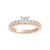 Brilliant Diamond 1.00 Carat Princess & Round Cut Lab Grown Diamond Side Stone Engagement Ring (f-g