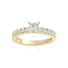 Brilliant Diamond 1.00 Carat Princess & Round Cut Lab Grown Diamond Side Stone Engagement Ring (f-g