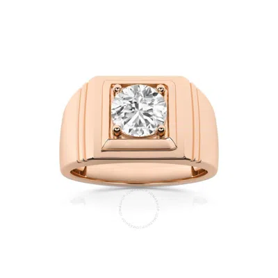 Brilliant Diamond 1.00 Carat Round Cut Lab Grown Diamond | Men's Solitaire Engagement Ring |14k Rose In Pink