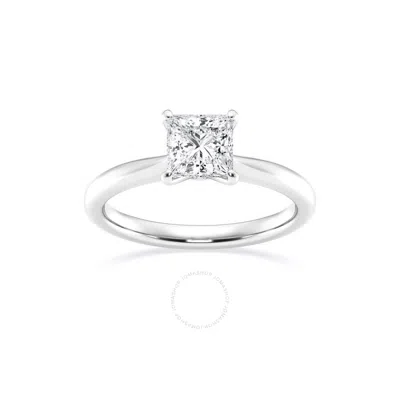 Brilliant Diamond 1.00 Ct Lab Grown Princess Cut Solitaire Diamond Engagement Ring (f-g