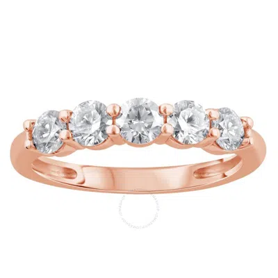 Brilliant Diamond 1.00 Ct Round Cut Lab Grown 5 Stone Diamond Anniversary Band Ring (f-g