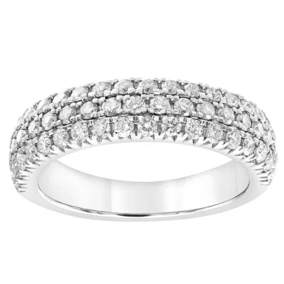 Brilliant Diamond 1.024.00 Carat 14k White Gold Round Cut Lab Grown Diamond Wedding Band For Women-