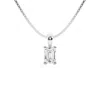Brilliant Diamond 1/2 Carat Emerald Lab Grown Diamond Solitaire Pendant In 14k White Gold In White