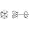 Brilliant Diamond 1/2 Carat Round Lab Grown Diamond Stud Earrings In Sterling Silver In White