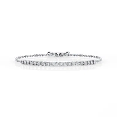 Brilliant Diamond 1/2 Ctw Round Lab Grown Diamond Bolo Bracelet In Sterling Silver In ["white","silver Tone"]