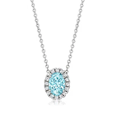 Brilliant Diamond 1.20 Carat Lab Grown Halo Oval Pendant Necklace In 14k White Gold