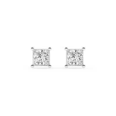 Brilliant Diamond 1.25 Carat Princess Lab Grown Diamond Stud Earrings In 14k White Gold